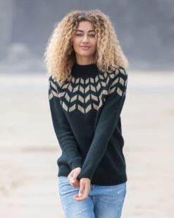 Shetland Chevron Yoke Sweater -Wear Luxe Shop 104915