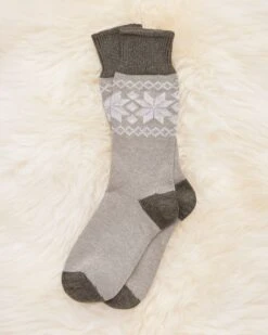 Ladies' Cashmere Cotton Fair Isle Socks