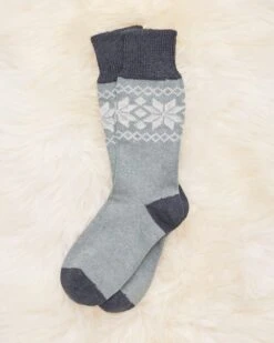 Ladies' Cashmere Cotton Fair Isle Socks -Wear Luxe Shop 104952