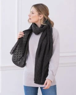Pointelle Merino Scarf