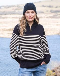 Merino Zip Neck Sweater -Wear Luxe Shop 107905