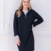Flecked Zip Neck Dress
