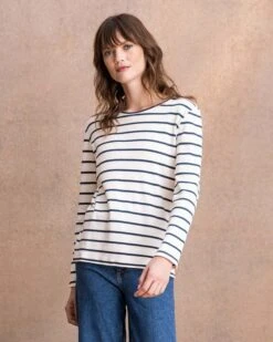 Organic Cotton Long Sleeve Stripe T Shirt -Wear Luxe Shop 119102
