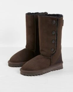 Popper Shearling Boots - Calf Height -Wear Luxe Shop 121488 1