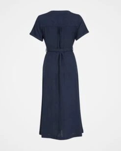 Linen Button Through Dress -Wear Luxe Shop 124943