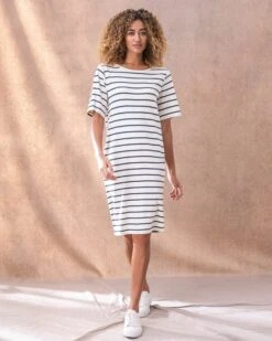 Organic Cotton T-Shirt Knee Length Dress -Wear Luxe Shop 125566 1