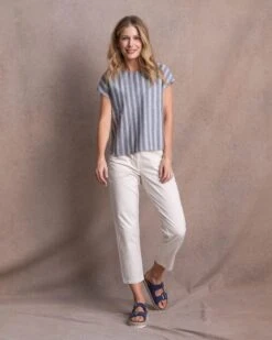 Organic Cotton/Linen Button Back Blouse -Wear Luxe Shop 125782