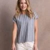 Organic Cotton/Linen Button Back Blouse
