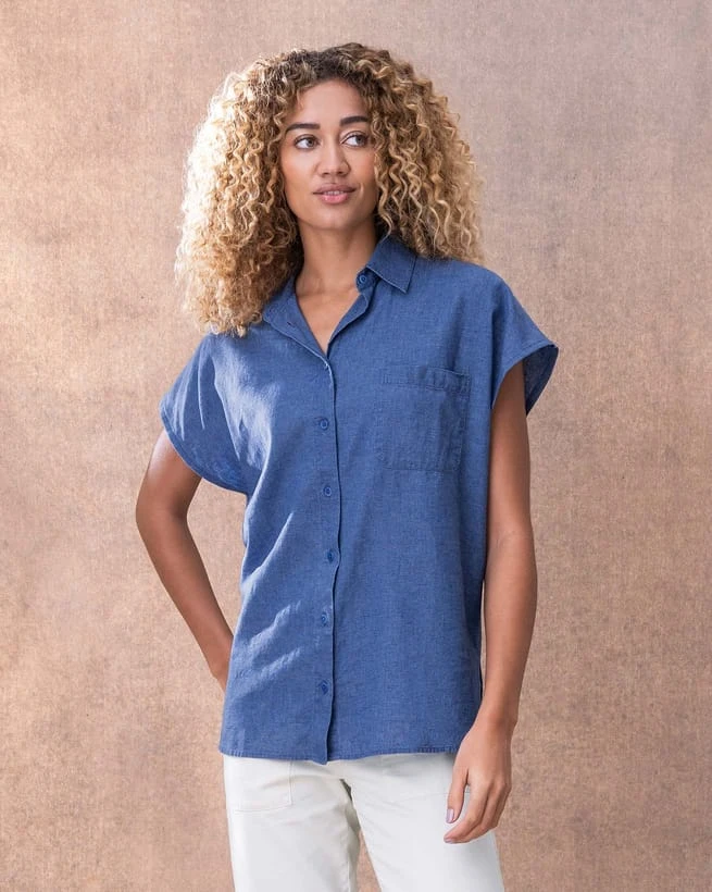 Linen/Cotton Drape Shirt 2 Linen/Cotton Drape Shirt - Image 2