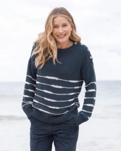 Drop Stitch Breton Sweater -Wear Luxe Shop 125963 1