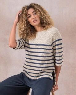 Half Sleeve Knitted Sweater -Wear Luxe Shop 125984