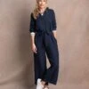 Linen Long Sleeve Jumpsuit