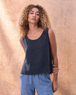 Linen Sleeveless Top -Wear Luxe Shop 128420