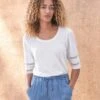 Organic Cotton Sleeve Detail Jersey Top