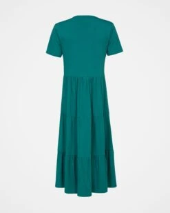 Organic Cotton Tiered Jersey Midi Dress -Wear Luxe Shop 128761