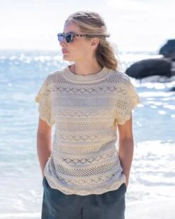 Cotton Crochet Stitch Top -Wear Luxe Shop 128936