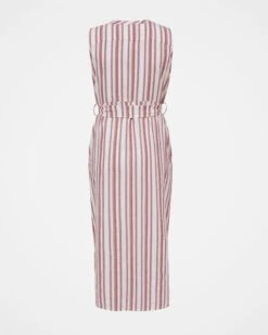 Striped Sleeveless Midi Dress -Wear Luxe Shop 129013