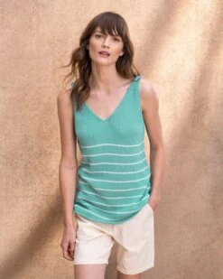 Linen/Organic Cotton Vest Top -Wear Luxe Shop 129044