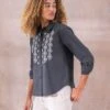 Organic Cotton Embroidery Detail Blouse