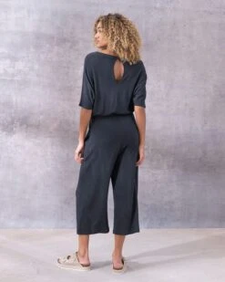 Linen/Organic Cotton Short Sleeve Jumpsuit -Wear Luxe Shop 129706