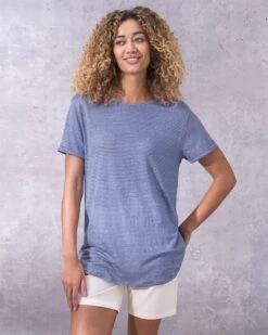 Linen/Cotton Button Back Top