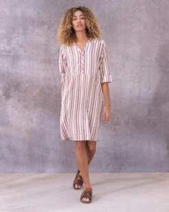 Striped Knee Length Dress