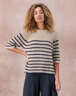 Half Sleeve Knitted Sweater -Wear Luxe Shop 129786