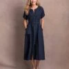 Linen Button Through Dress