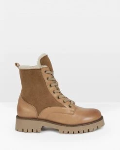 Leather & Shearling Ankle Boots