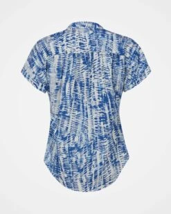 Linen Blend Button Through Blouse -Wear Luxe Shop 130807