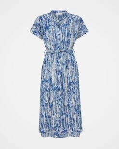 Linen Blend Button Through Dress -Wear Luxe Shop 130828