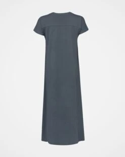 Organic Cotton Button Through Jersey Midi Dress -Wear Luxe Shop 130941