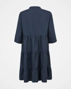 Linen Knee Length Swing Dress -Wear Luxe Shop 136889