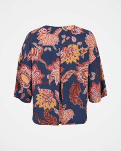 V Neck Printed Swing Top -Wear Luxe Shop 136907