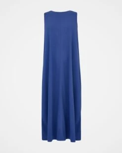 Organic Cotton Pleated Back Midi Dress -Wear Luxe Shop 136913