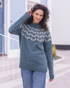 Shetland Chevron Yoke Sweater