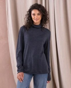 Fine Knit Merino Funnel Neck Sweater -Wear Luxe Shop 142164