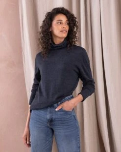Fine Knit Merino Funnel Neck Sweater -Wear Luxe Shop 142165 1
