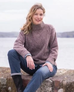 Flecked Diamond Cable Sweater