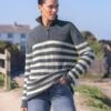 Lambswool / Organic Cotton Button Neck Sweater