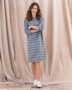 Organic Cotton Check Shift Dress -Wear Luxe Shop 142191