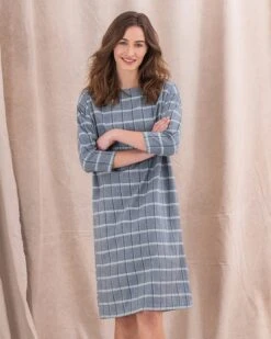 Organic Cotton Check Shift Dress -Wear Luxe Shop 142192