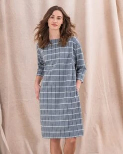 Organic Cotton Check Shift Dress