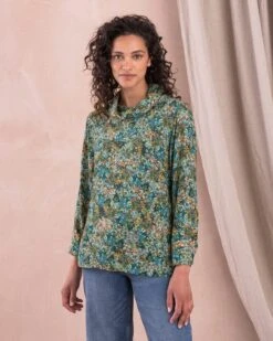 Printed Cowl Neck Top -Wear Luxe Shop 142195