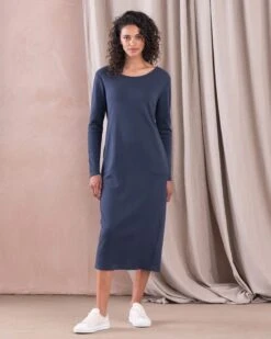 Organic Cotton Scoop Back Midi Dress -Wear Luxe Shop 142218 1