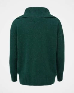 Flecked Zip Neck Sweater -Wear Luxe Shop 142297