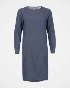 Twill Knee Length Shift Dress -Wear Luxe Shop 142354