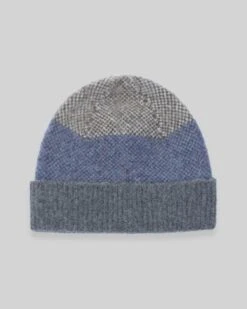 Lambswool Felted Check Beanie