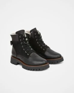 Sheepskin And Leather Lace Up Boots 6 Sheepskin And Leather Lace Up Boots -Wear Luxe Shop 144190