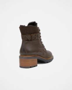 Shearling Trim Block Heel Lace Up Boots 7 Shearling Trim Block Heel Lace Up Boots -Wear Luxe Shop 144194